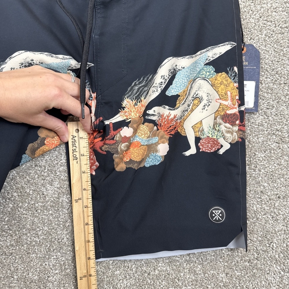 Roark The Passage Primo 18 Yiling Boardshorts Mens 28‎ Dark Navy Eel Coral NEW - Picture 5 of 7
